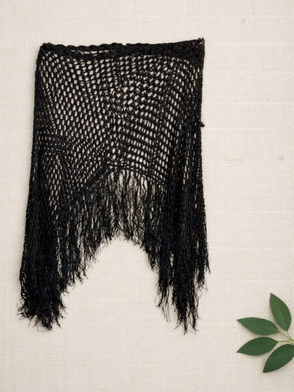 Seduction Black Fringe Poncho - One Size